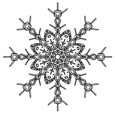 Beyaz arkaplanda izole edilmiş vektör kar tanesi