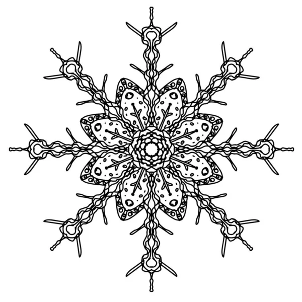 Vector sneeuwvlok geïsoleerd op witte achtergrond — Stockvector