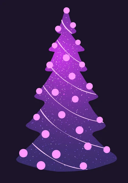 Vektör gökkuşağı süslenmiş Noel ağacı — Stok Vektör