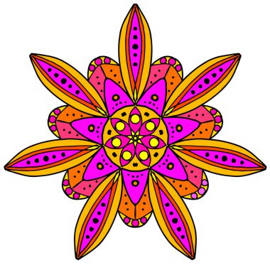 Beyaz arkaplanda soyut pembe çiçek deseni.