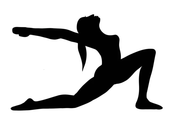 Vector Silhouette figura femminile posa per il fitness — Vettoriale Stock