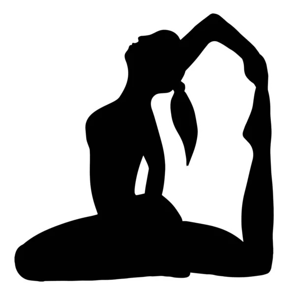 Figura femenina Vector Silhouette pose para fitness — Vector de stock