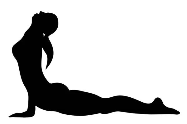 Figura femenina Vector Silhouette pose para fitness — Vector de stock