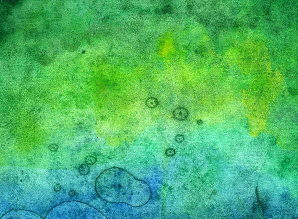 Grunge jaune-vert-bleu dans l'aquarelle — Photo