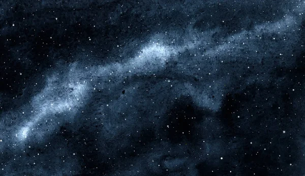 Fondo espacial. galaxia y estrellas en acuarela. — Foto de Stock