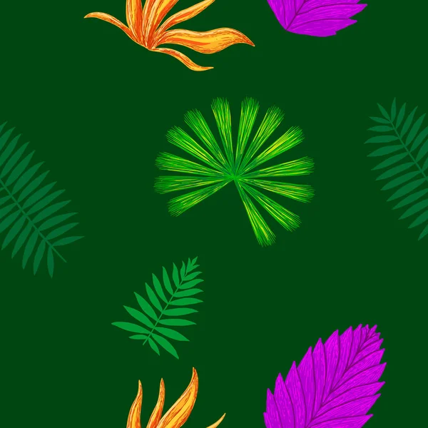 Seamles tropical abstrait fond vert — Image vectorielle