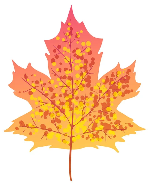 Feuille d'érable vectorielle d'automne isolée sur fond blanc — Image vectorielle