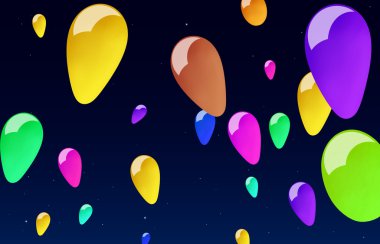 Gece gökyüzünde topları