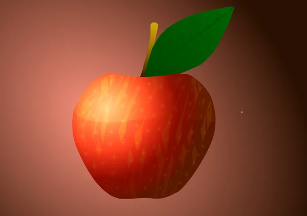 Apfel auf rotem Hintergrund. — Stockvektor
