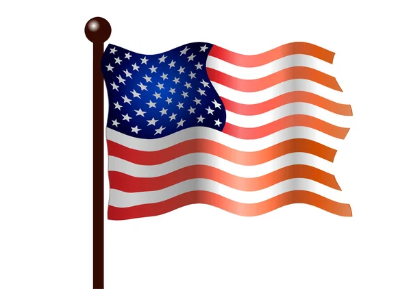 흰 배경에 있는 미국 국기 — 스톡 벡터