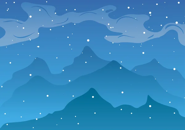 Ilustración vectorial. Las montañas en la nieve . — Vector de stock