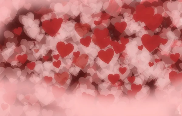 Den svatého Valentýna. Srdce na červeném pozadí. — Stock fotografie