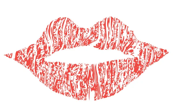 Ilustración vectorial. Día de San Valentín. Labios rojos sobre fondo blanco . — Archivo Imágenes Vectoriales