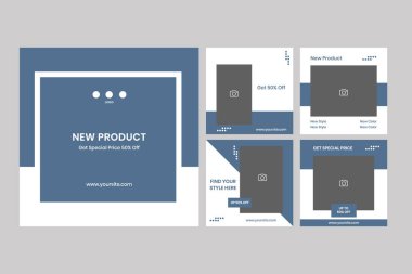 Slides Eşsiz Düzenlenebilir Modern Sosyal Medya Şablonu. Herkes bu tasarımı kolaylıkla kullanabilir. Sosyal medya için tanıtım web pankartı. Zarif satış ve indirim tanıtımı - Vektör.