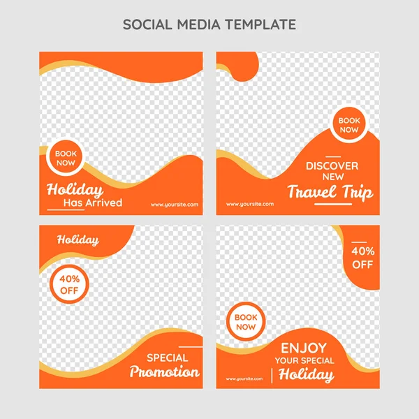 Diapositivas Abstracto Color Naranja Promoción Vacaciones Para Las Redes Sociales Vector De Stock