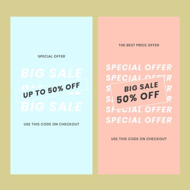 Ticari tanıtım amaçlı asgari modern düz tasarım vektörü için web pankartı sosyal medya şablonu