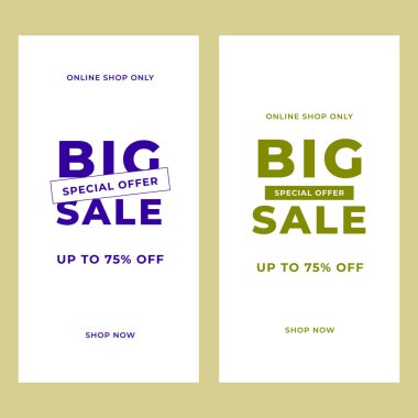 Ticari tanıtım amaçlı asgari modern düz tasarım vektörü için web pankartı sosyal medya şablonu