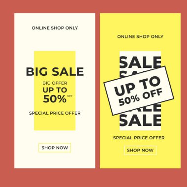 Ticari tanıtım amaçlı asgari modern düz tasarım vektörü için web pankartı sosyal medya şablonu