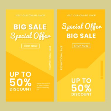 Ticari tanıtım amaçlı asgari modern düz tasarım vektörü için web pankartı sosyal medya şablonu