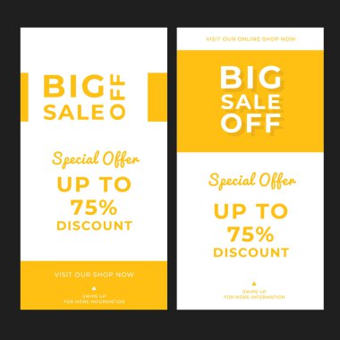 Ticari tanıtım amaçlı asgari modern düz tasarım vektörü için web pankartı sosyal medya şablonu