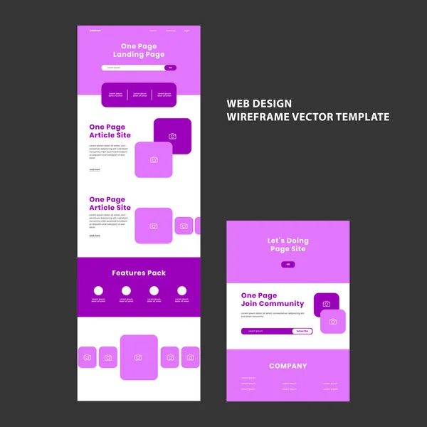 紫の色とフラット現代的な概念のビジネスのためのウェブデザインテンプレート編集可能なベクトル — ストックベクタ