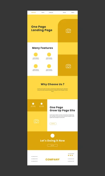 黄色とフラット近代的な概念のビジネスのためのウェブデザインテンプレート編集可能なベクトル — ストックベクタ