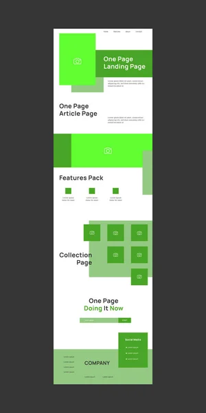 Plantilla Diseño Web Editable Vector Para Negocios Color Verde Concepto — Vector de stock