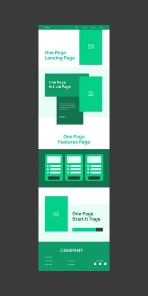 Plantilla Diseño Web Editable Vector Para Negocios Color Verde Concepto — Vector de stock