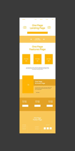 Plantilla Estructura Alambre Diseño Web Para Negocios Color Amarillo Moderno — Vector de stock