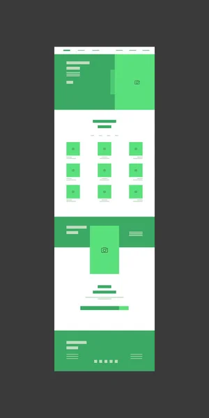 Diseño Web Wireframe Plantilla Editable Archivo Para Negocios Línea Verde — Archivo Imágenes Vectoriales