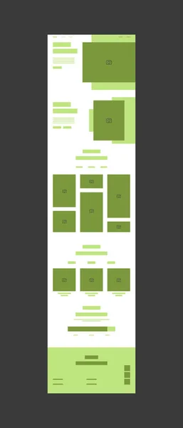 Diseño Web Wireframe Plantilla Editable Archivo Para Negocios Línea Verde — Vector de stock