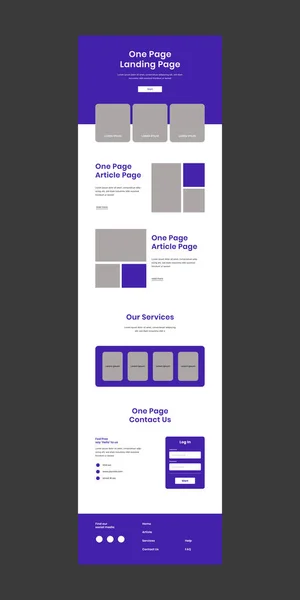 Web Landing Page Design Wireframe Template Editable File Online Business — Vector de stock