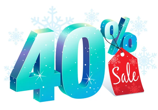 Winter Sale 40 Percent Off Discount — Stock Vector