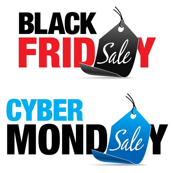 Black Friday och Cyber måndag salu — Stock vektor