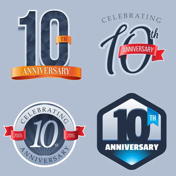 10 años logo aniversario — Archivo Imágenes Vectoriales
