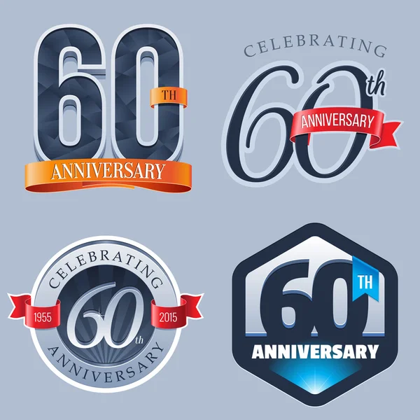 60 lat urodzinowego logo — Wektor stockowy