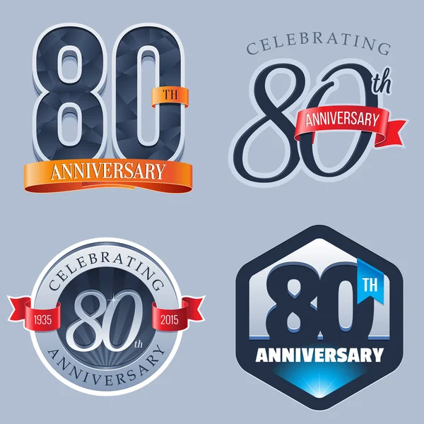 Logo 80 años aniversario — Archivo Imágenes Vectoriales