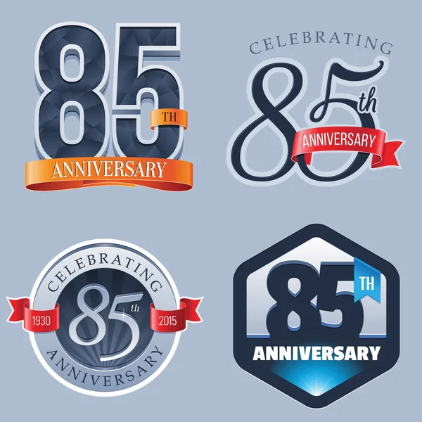 85 років річниця логотип — стоковий вектор