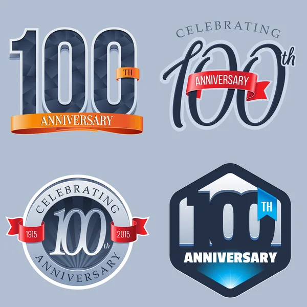 100 anos logotipo aniversário — Vetor de Stock