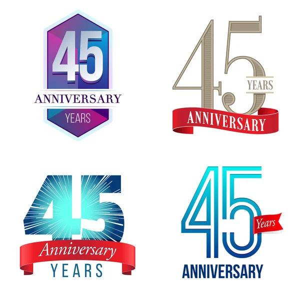 Logo anniversario 45 anni — Vettoriale Stock