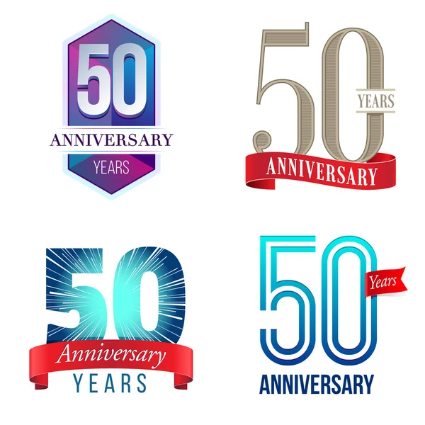 50 ans logo anniversaire — Image vectorielle