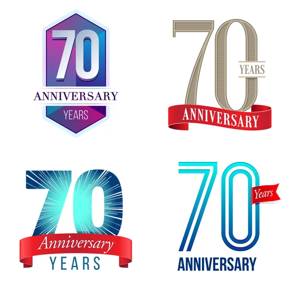 70 anos logotipo aniversário —  Vetores de Stock