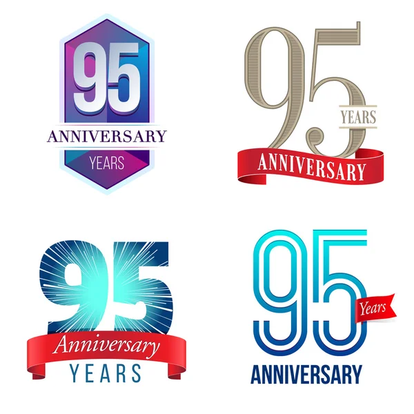 Logotipo do aniversário de 95 anos — Vetor de Stock