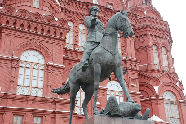Monumento Georgy Zhukov in Mosca su Piazza Rossa — Foto Stock