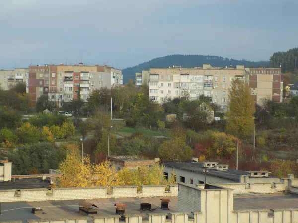 Vista Janela Para Cidade — Fotografia de Stock