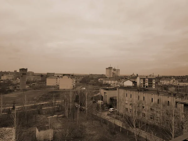 Vista Janela Para Cidade — Fotografia de Stock