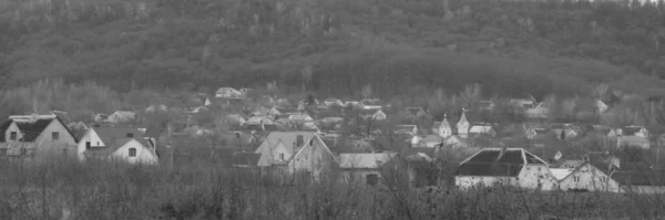 Utsikten Från Fönstret Till Staden — Stockfoto