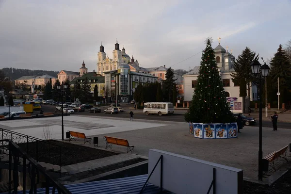 Albero Natale Nel Centro Storico Albero Natale Centro Storico — Foto Stock