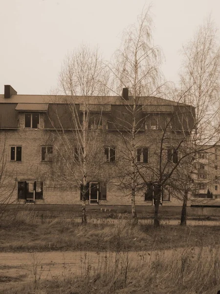 Nieuw Gebouwd Onafgewerkt Huis Van Twee Verdiepingen — Stockfoto