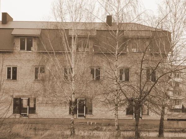 Nieuw Gebouwd Onafgewerkt Huis Van Twee Verdiepingen — Stockfoto